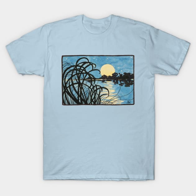 moonrise over the pond T-Shirt by UndiscoveredWonders